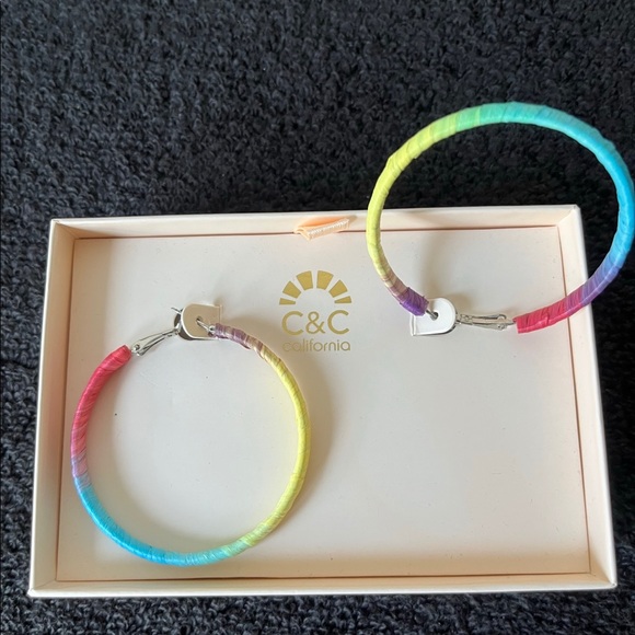 C&C California Pastel Colored Hoop Earrings - Picture 2 of 3